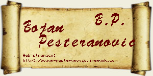 Bojan Pešteranović vizit kartica